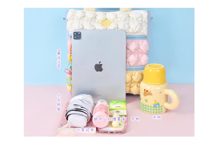 اليابانية الحلو لطيف ثلاثة نفخة حقائب كتف ذات سعة كبيرة فتاة حقيبة كتف حقيبة 2025 جديد الصيف مطوي سحابة حقيبة لوليتا حقيبة