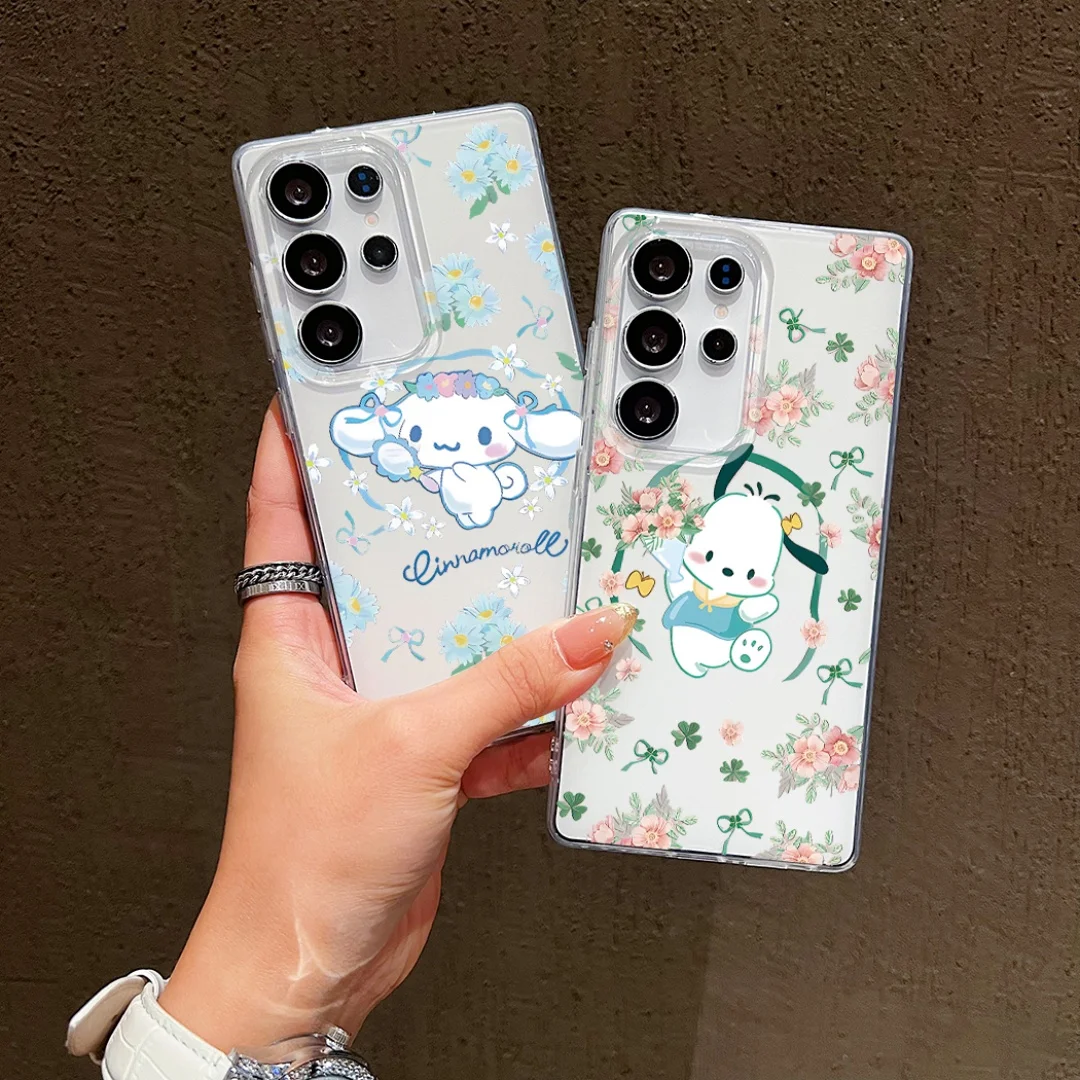 

Cinnamoroll Pochacco Matte Hard Case for Samsung Galaxy S25 S24 Ultra S23 S22 S21 Plus FE Anti fall Bumper Cover Coque