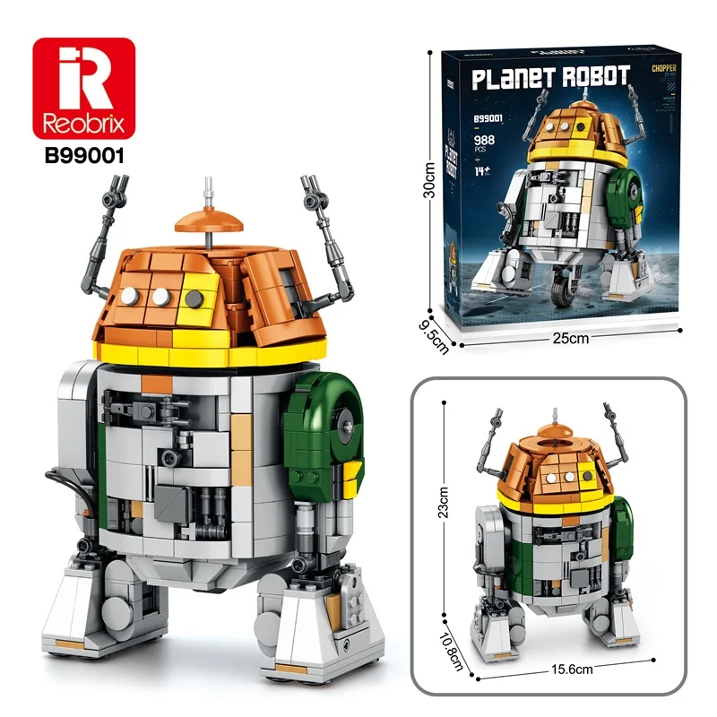 

988PCS Movie C1-10P Chopper Robot Building Blocks Space Combat Robots Figure Model DIY Assembly Toys Kid Collectible Gift