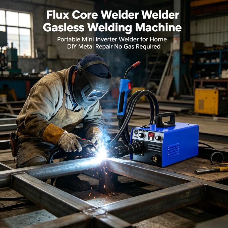 ABBP Flux Core Welder Gasless Welding Machine Portable Mini Inverter Welder for Home DIY Metal Repair No Gas Required
