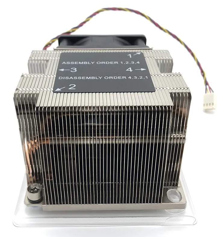 3647 pure copper copper bottom 4 heat pipe computer cpu radiator side blowing temperature control fan 2U server