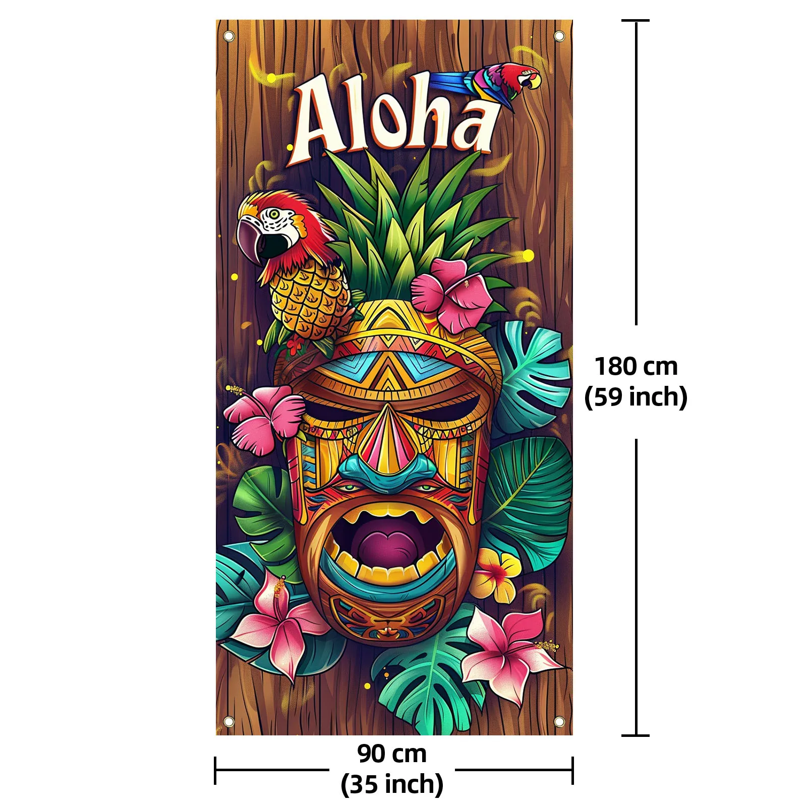 70x35 Inch Summer Door Door Cover Banner Hawaiian Theme Party Decor Totem Door Banner Sign Outdoor Birthday Baby Shower Backdrop