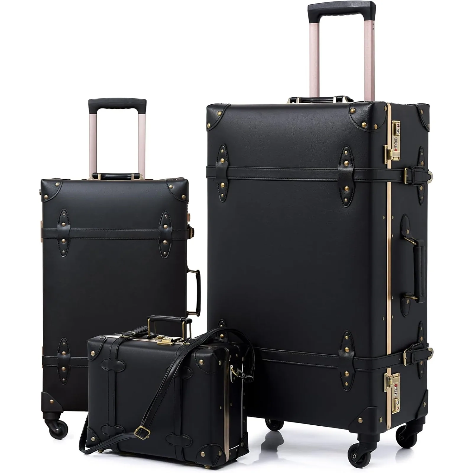 US urecity Vintage Luggage Sets of 3 Piece - Hardside Lightweight Spinner Suitcases