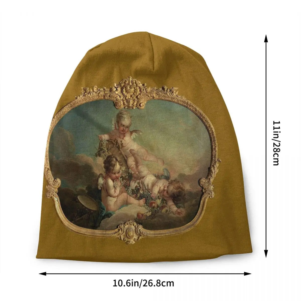 Custom Allegory Of Autumn Skullies Beanies Caps Unisex Streetwear Winter Knit Hat Adult Boucher Rococo Renaissance Bonnet Hats