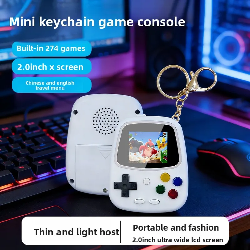 H3 mini, console de jogos portátil, console de jogos retrô nostálgico para crianças, 274 em 1, chaveiro clássico de jogo de bateria