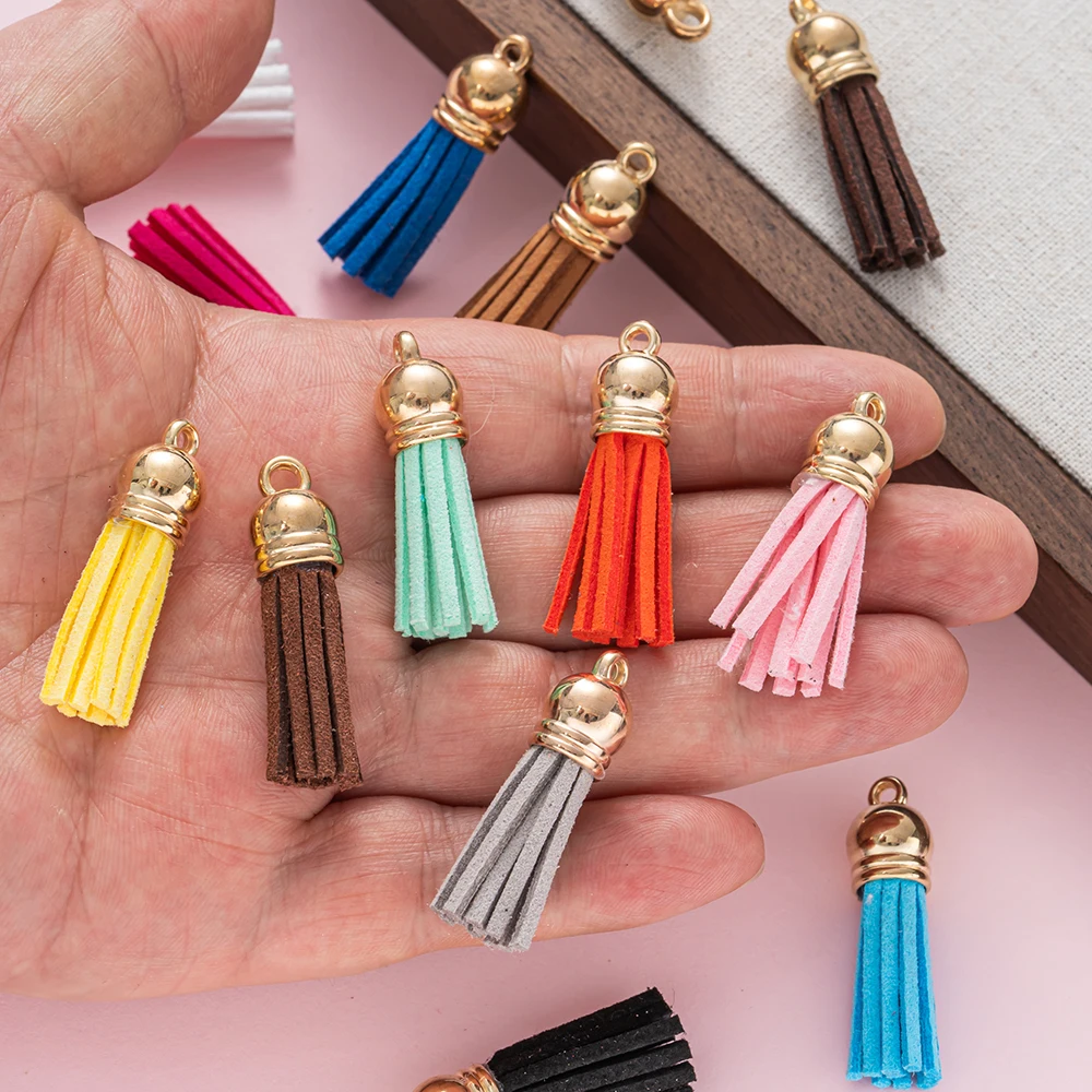 10 Stück bunte Quasten-Anhänger für DIY handgemachte Ohrringe, Halsketten, Schlüsselanhänger, Armbänder, Charms, Schmuckherstellung, Zubehör – Detail 4