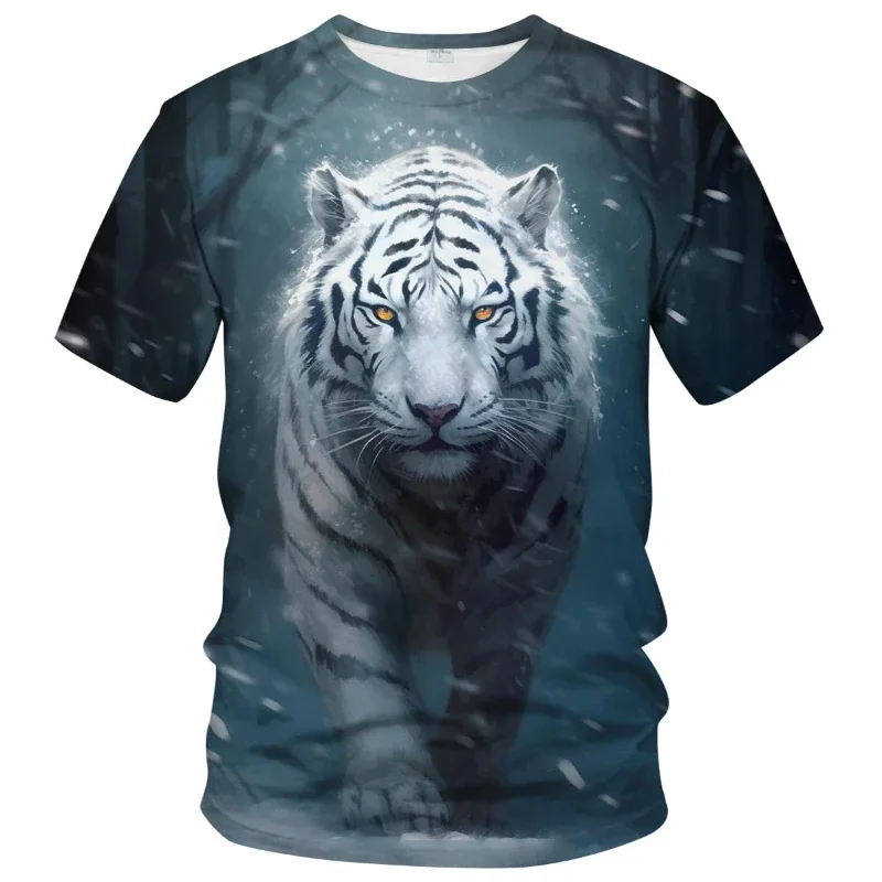 

Модные мужские футболки с тигровым узором, новый дизайн, футболка с круглым вырезом, унисекс, повседневная футболка, летняя мужская и детская одежда с 3D принтом, топы