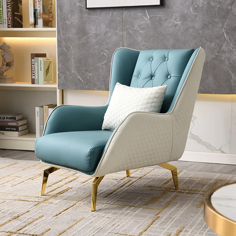 Art Living Room Leisure Chair Microfiber Leather Fabric Modern Simple Style Furniture Leisure Chair