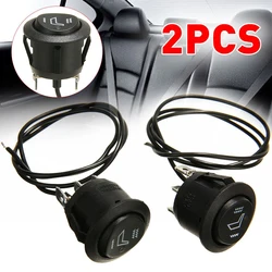 2Pcs Car Seats Heater Switch 3Pin Round Heated Rocker Hi/Low Off Control 12V Universal Interior Replacement Parts Black 20A