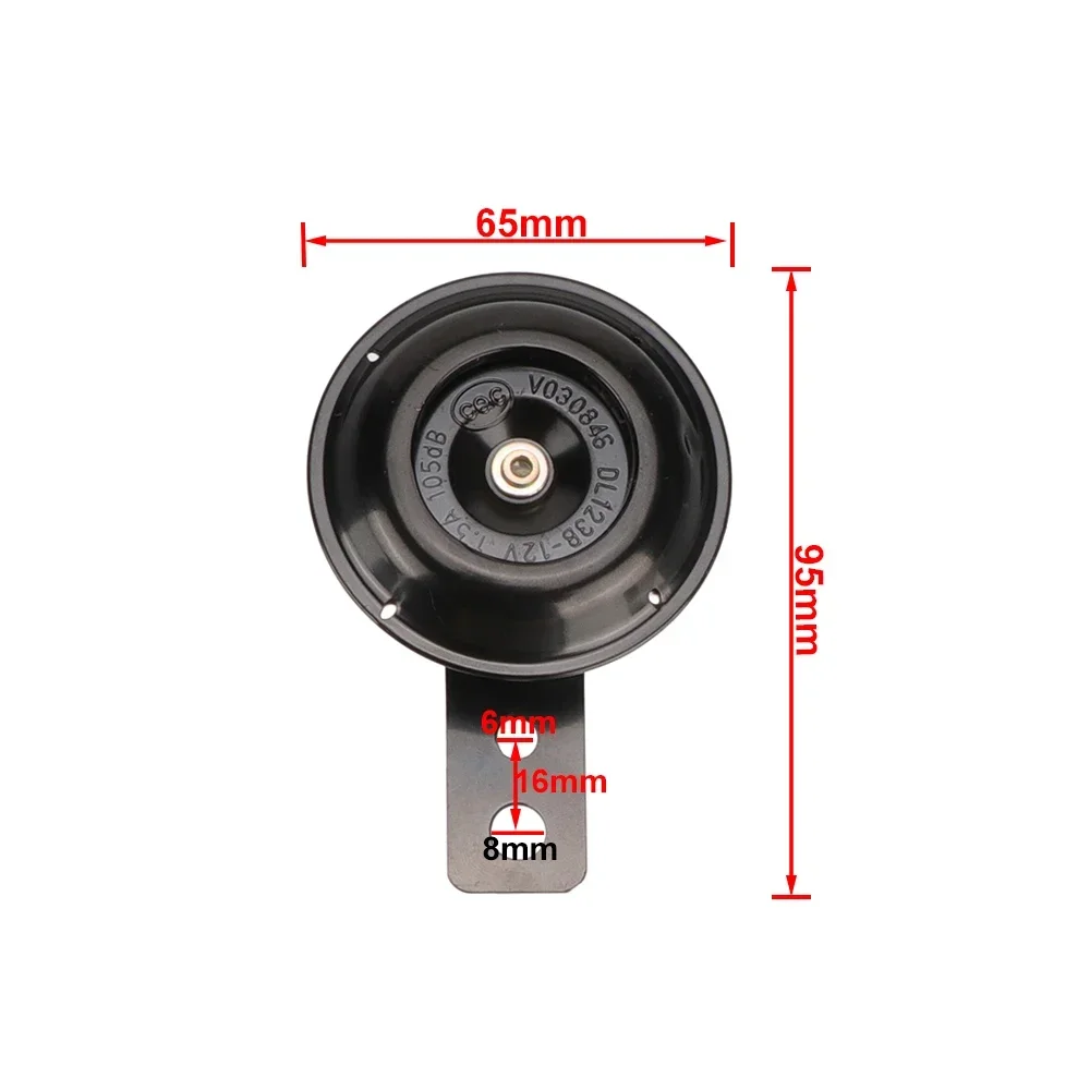 Motorcycle electric horn 12V 24V 36V 48V 60V 1.5A 105db waterproof round horn speaker suitable for scootermopedelectric bicycle view 2