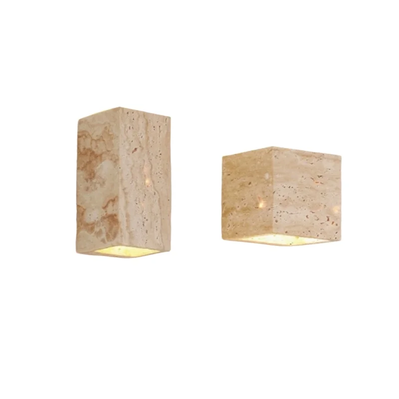 

Outdoor waterproof travertine wall lamp Beige natural marble Bedroom corridor Bedside decorative wall lamp