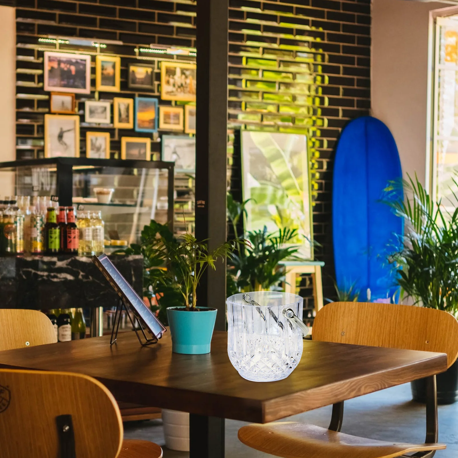 

Acrylic Crystal Ice Bucket Portable Transparent Bar Supply Multi Functional Scratch Resistant Easy Clean Modern Dining Room