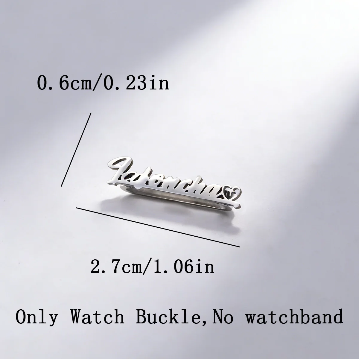 Todorova Personalized Name Heart-Tipped Cursive Watch Strap Charm, Metal Ornament for 20mm/22mm Smart Watch Band Accessories - view 6