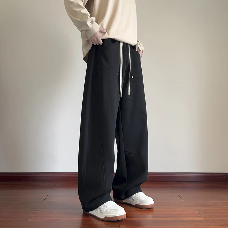 

Casual SLong Pant Drawstring Big-sized Sportswear Pants Autumn Mountaineering Pants Straight-leg Trendy Men's Pant Sweatpants