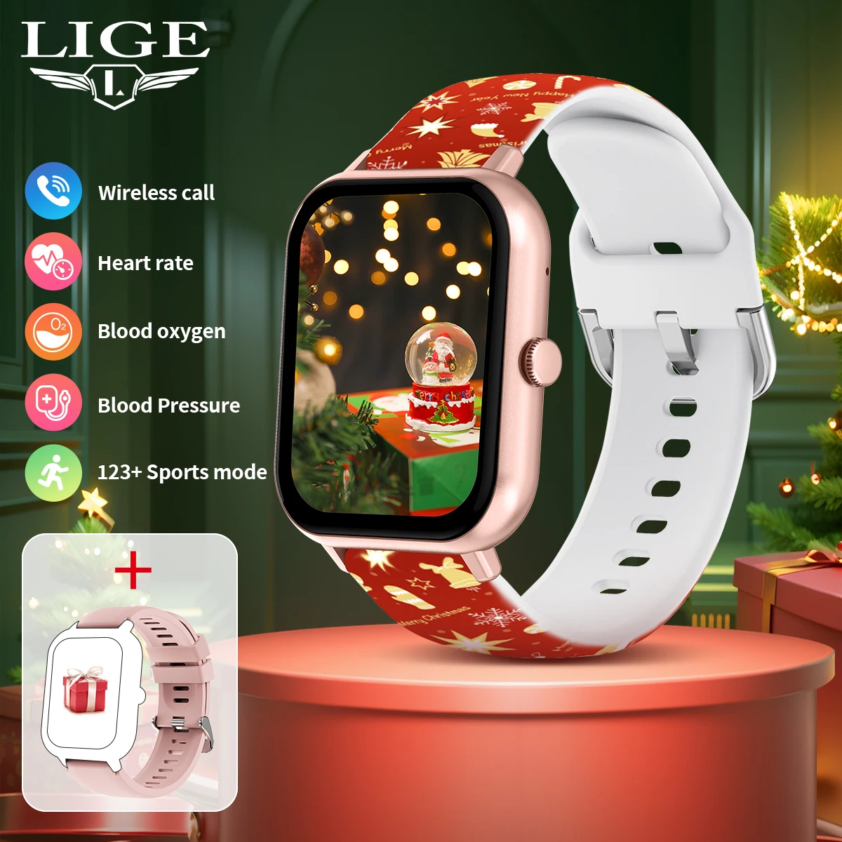 

New Christmas Smart Watch Women Men 1.83'' Full Touch Screen Watches Bluetooth Call Waterproof Sports Fitness Smartwatch Ladies