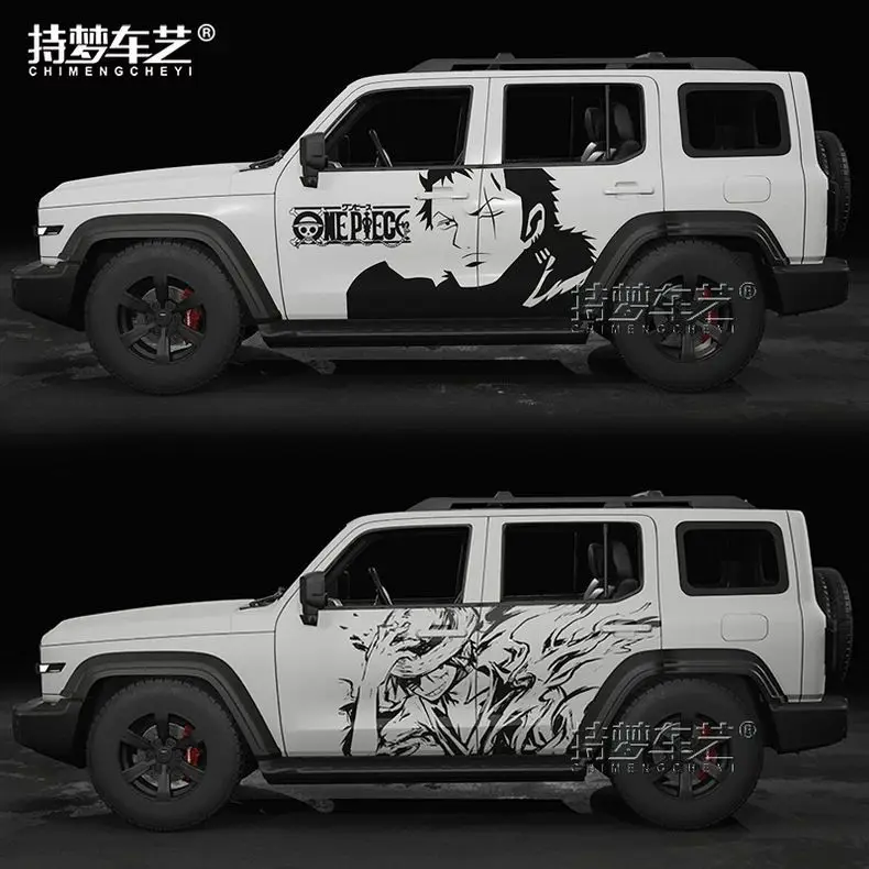 New Car Sticker One Piece Body Decoration Suv Sticker Luffy Zoro Car Animation Door Sticker Waterproof Sunscreen Holiday Gift