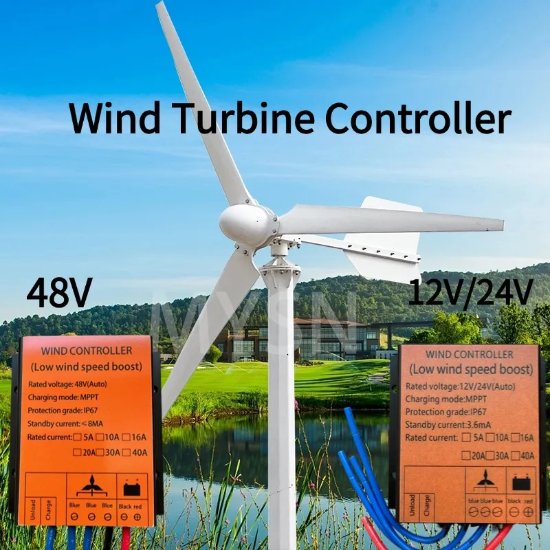 MPPT Wind Turbine Generator Controller 500W 3000W Wind Power Generating Controller With Overcharging Protection IP67 Waterproof