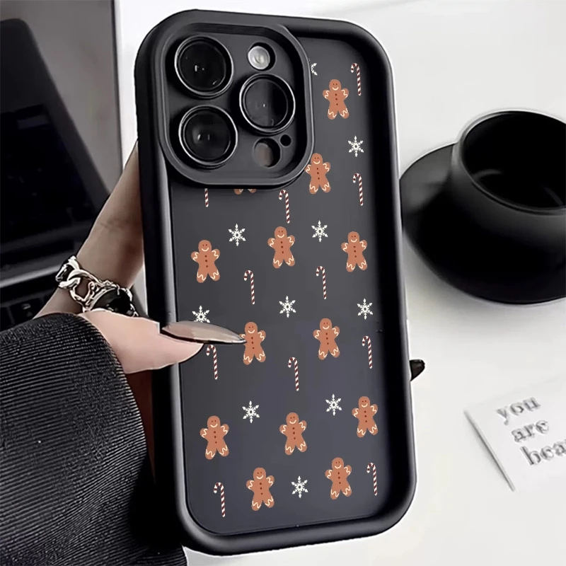 

Phone Case Gingerbread Man Candy Cane Pattern For Samsung A56 5G Galaxy A36 A55 A54 A53 A52 S25 Ultra S24 FE S23 Plus S22 Cover
