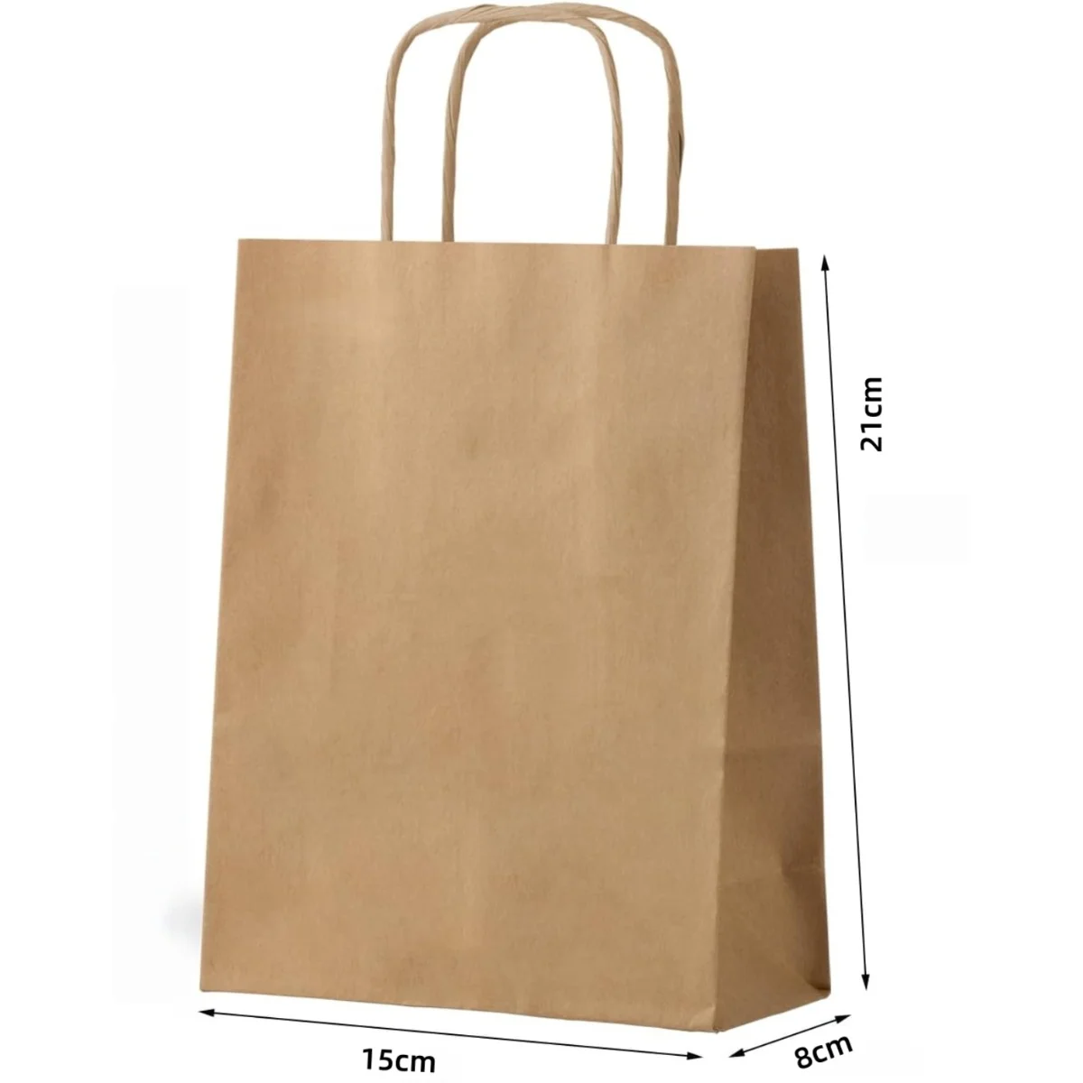30 60 100 stuks verdikte kraftpapier draagtassen hoogwaardige geschenkzakken-souvenir boodschappentassen, koffietassen, vakantiecadeauzakjes - afbeelding 2
