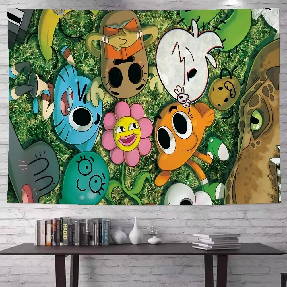 

Милый и потрясающий настенный гобелен W-World Of G-Gumball, красочный настенный гобелен в богемном стиле, настенные гобелены с мандалами, настенные панно
