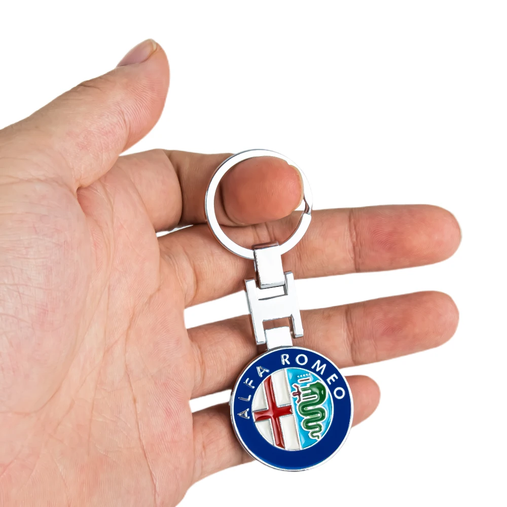 Car Badge Keychain Keyring Key Chain Pendant Decoration For Alfa Romeo MiTo Giulia Giulietta 147 159 Stelvio Sticker Accessories