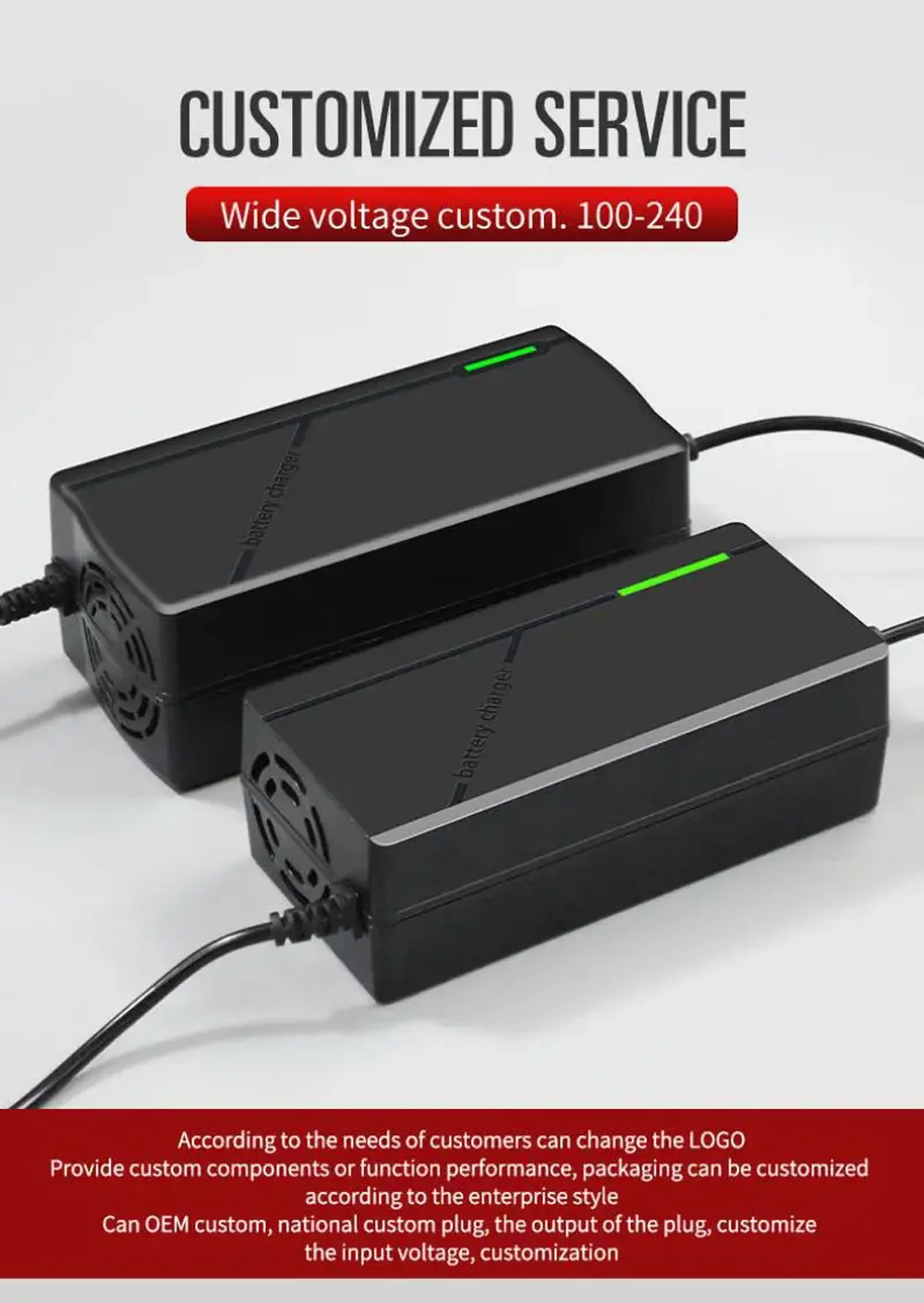 54.6V 2A Li-ion Charger Built-in Fan For Lithium Battery Pack 48V 13s DC5525/GX16/3Pin XLR Adapter For Electric Bike Charger image 2