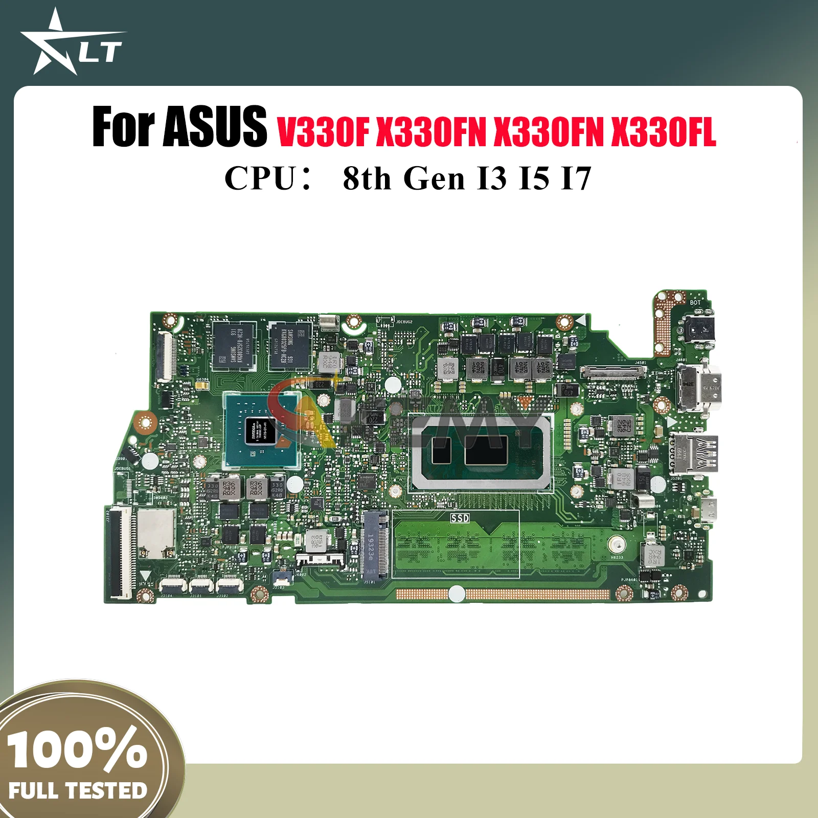 

X330FN Laptop Motherboard For ASUS VivoBook X330FN V330F K330F R330F X330FL I330FA X330F S330F Mainboard I3 I5 I7 CPU tests OK