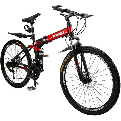 26-Inch Full Suspension Mountain Bike with 21 Speeds, Carbon Steel Frame, Disc Brakes for Commuting and Outdoor Adventures