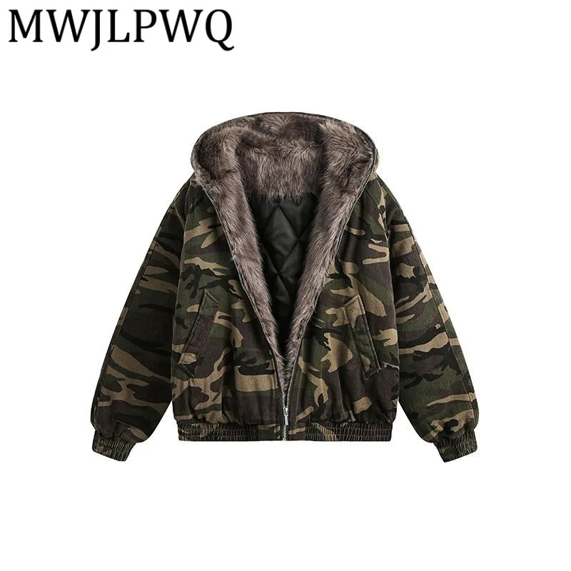 

MWJLPWQ MODISH American Street Camouflage Hooded Cotton Jacket Male Long Sleeve Fashion Casual Padded 2025 Winter New 21454