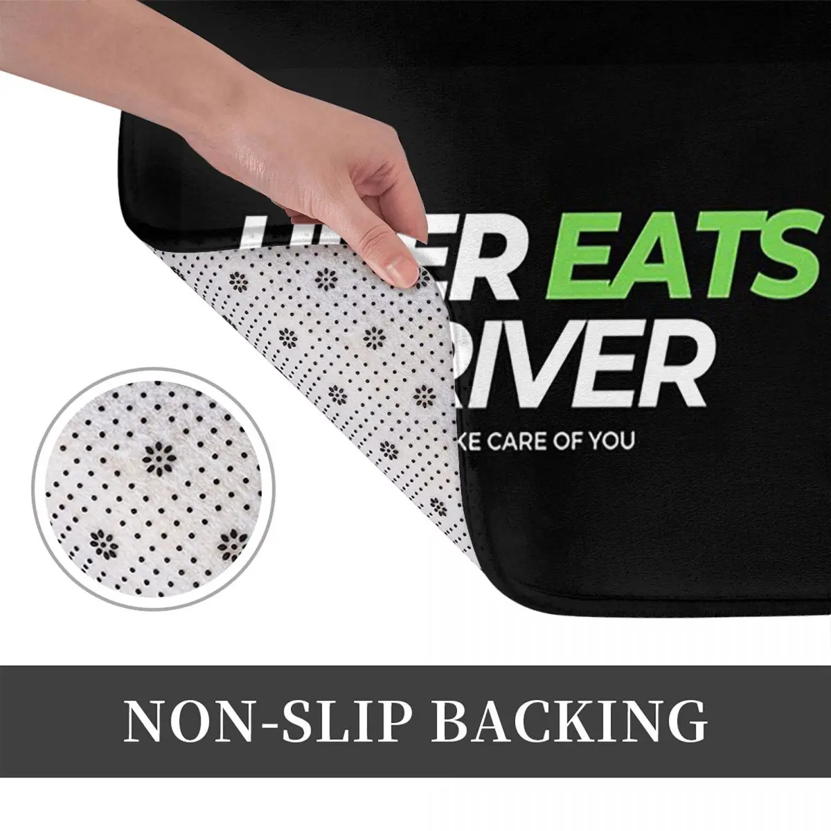 Uber Eats Driver Logo سائق توصيل الطعام غير قابل للانزلاق ممسحة الكلمة حصيرة السجاد البساط للمطبخ مدخل غرفة المعيشة مسند القدم الحصير