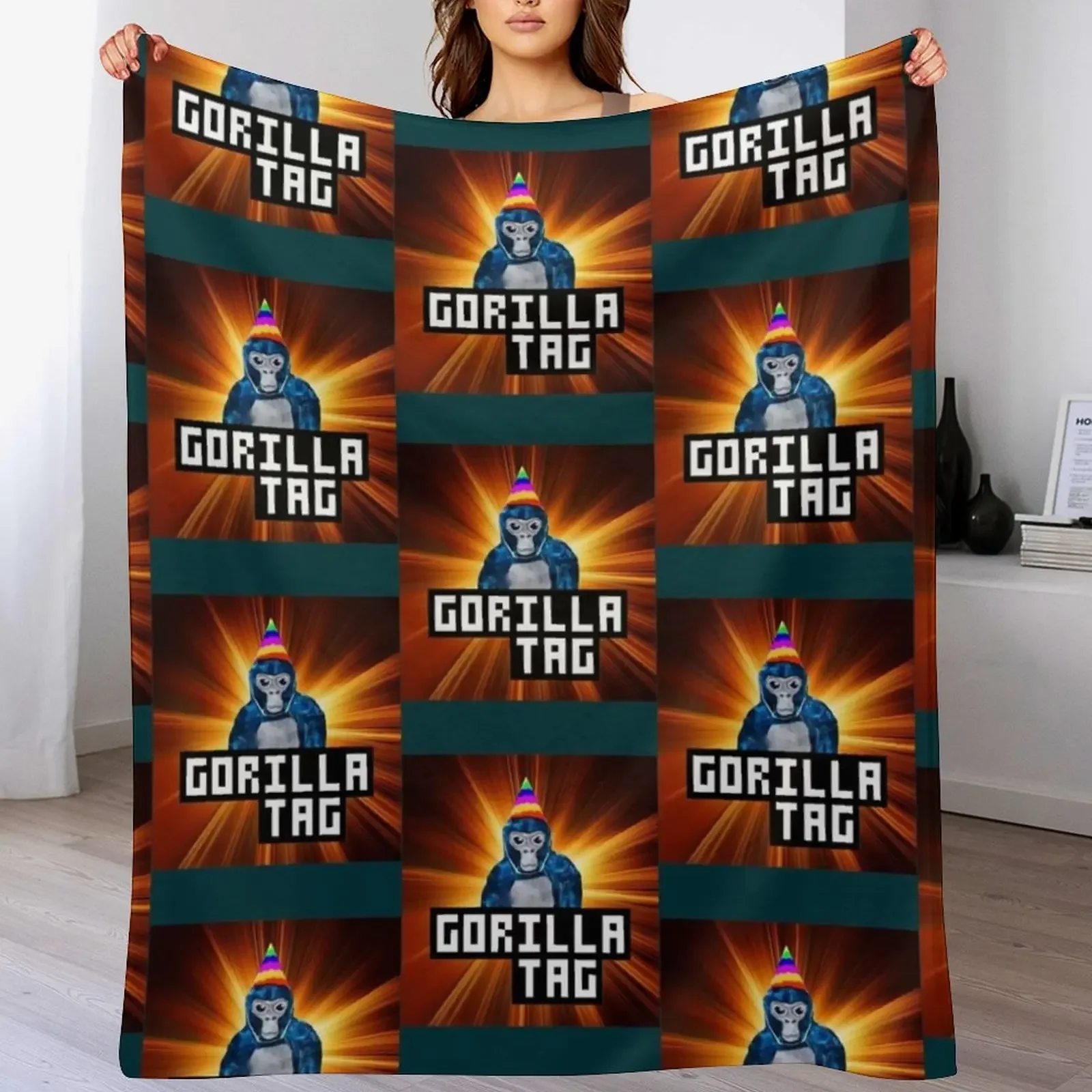 

Gorilla Tag Birthday Fire Throw Blanket Multi-Purpose Luxury St Luxury Brand Luxury Designer Blankets