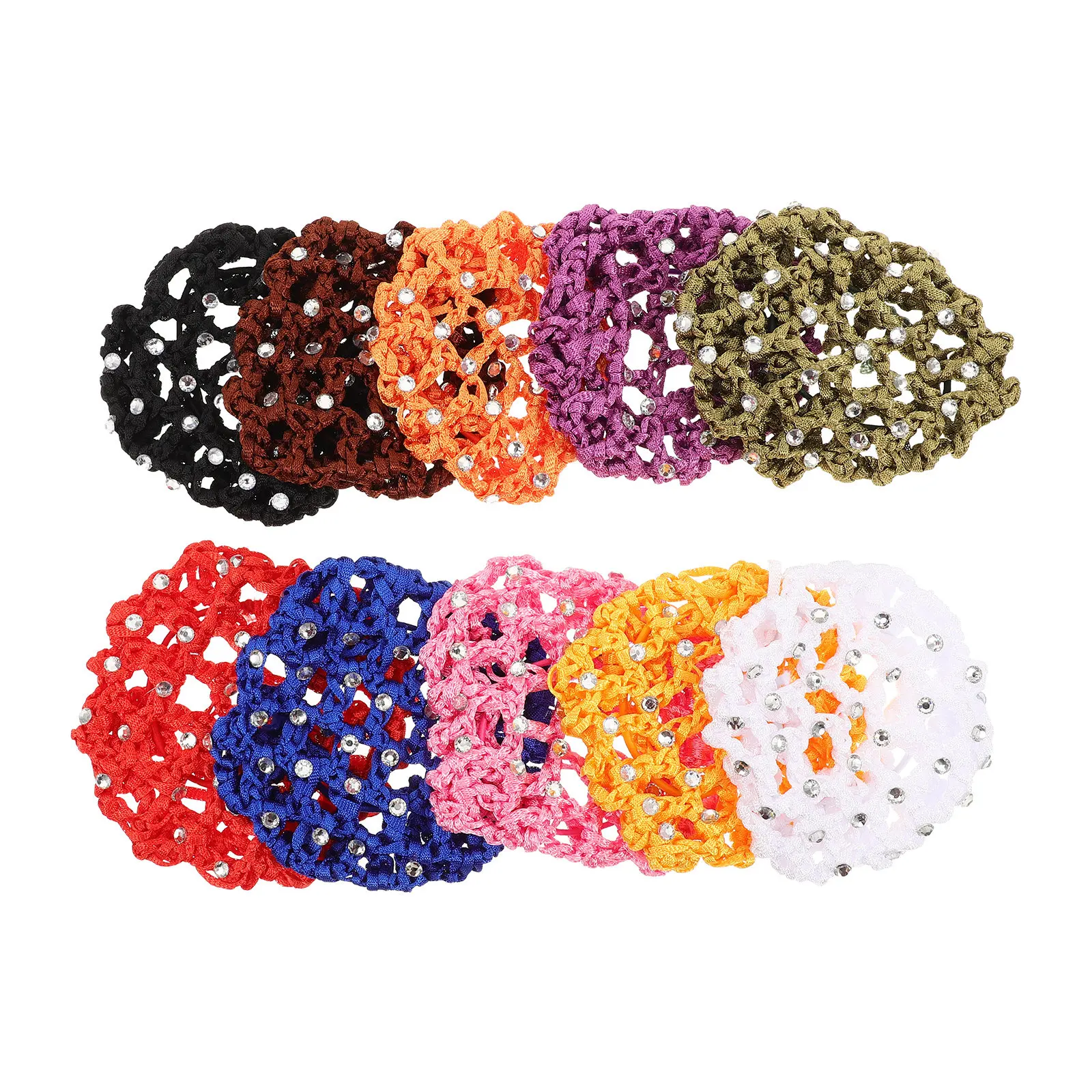 10 Pcs Net Bun for Ballet Reusable Dance Small Colorful Nets Crochet