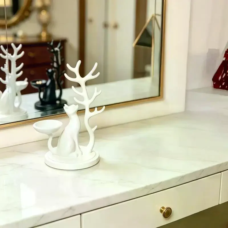 3D Printed Cat Jewelry Tray Desk Organizer Tree Shaped Jewelry Stand Multifunctional Storage Holder