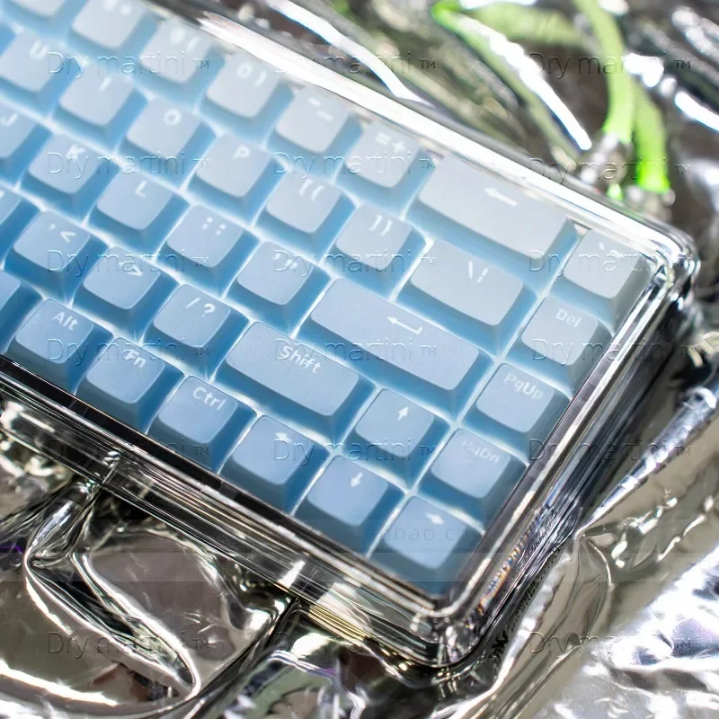 Gradient Blue Keycaps MDA Profile Double Shot PBT Key Caps Custom 127keys Translucent Key Caps Mechanical Keyboard MX Switches