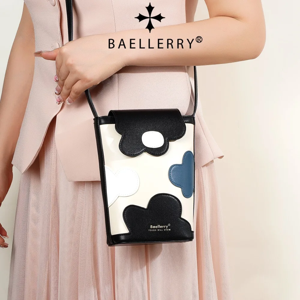 Baellerry Damen Umhängetasche Handytasche Blumen-Patchwork Nischendesign Damen-Geldbörsen für Handy Auto-Münzbörse 2026 Mode Neu