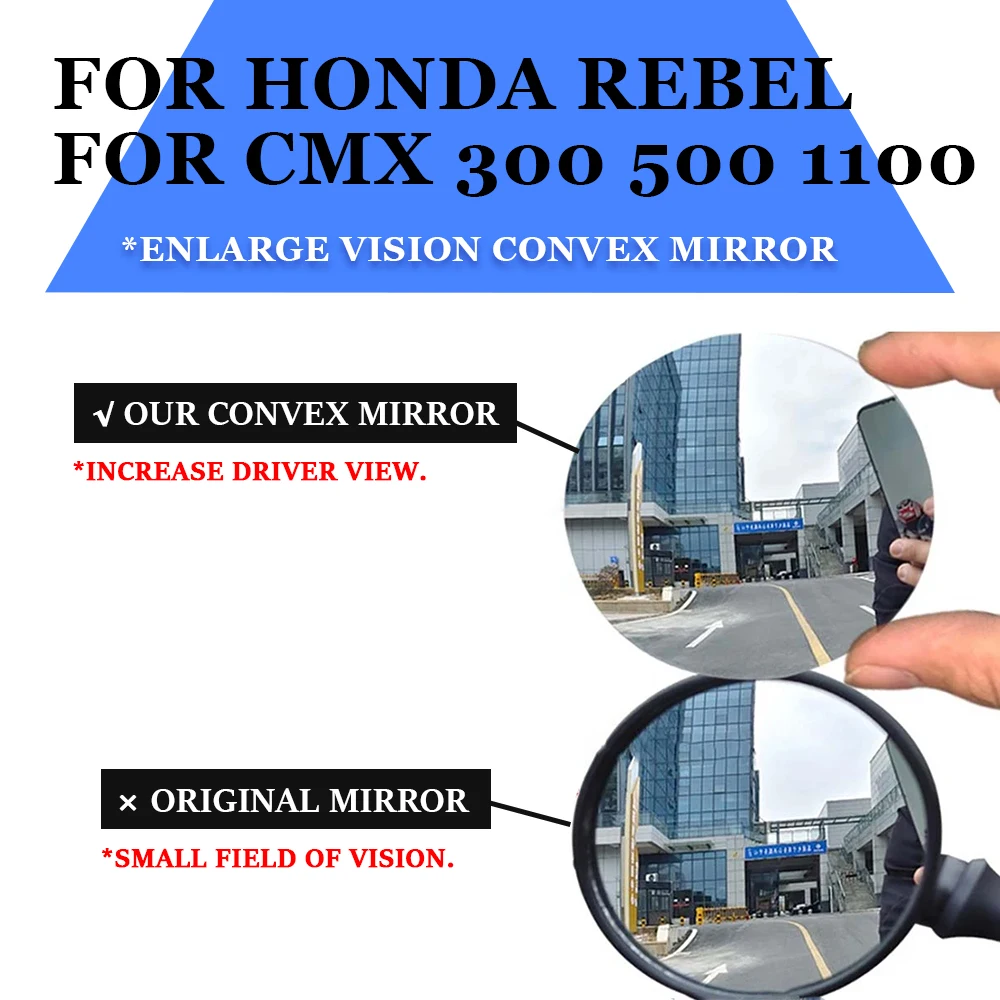 Motorcycle Convex Mirror Increase Side Rearview Mirrors View Vision For HONDA CMX 300 CM 500 Rebel 1100 CMX500 CMX300 CMX1100 