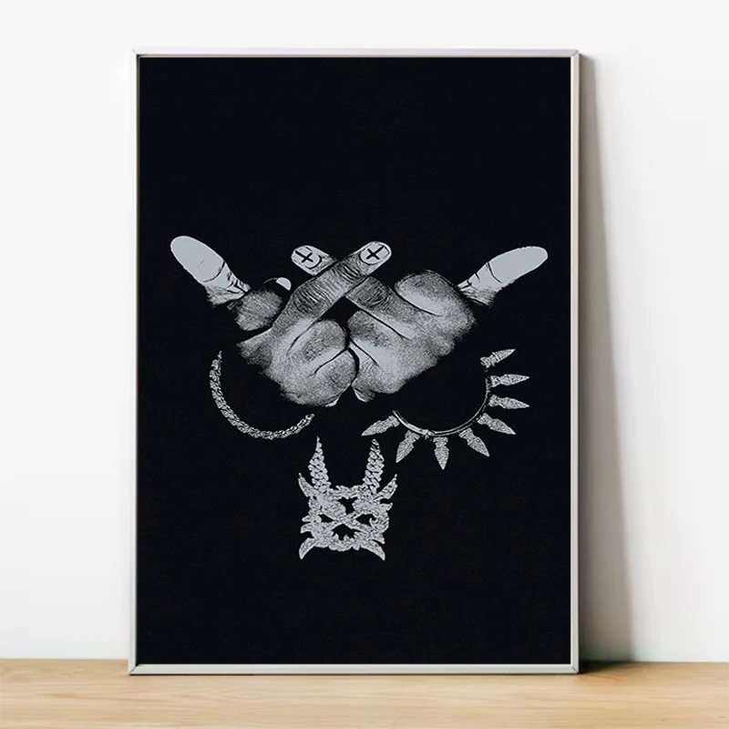 

Ken Carson A Great Chaos Album Art Posters Abstract Painting Tableau Decoration Mural Interior Fabric Poster Anime Wall Decor