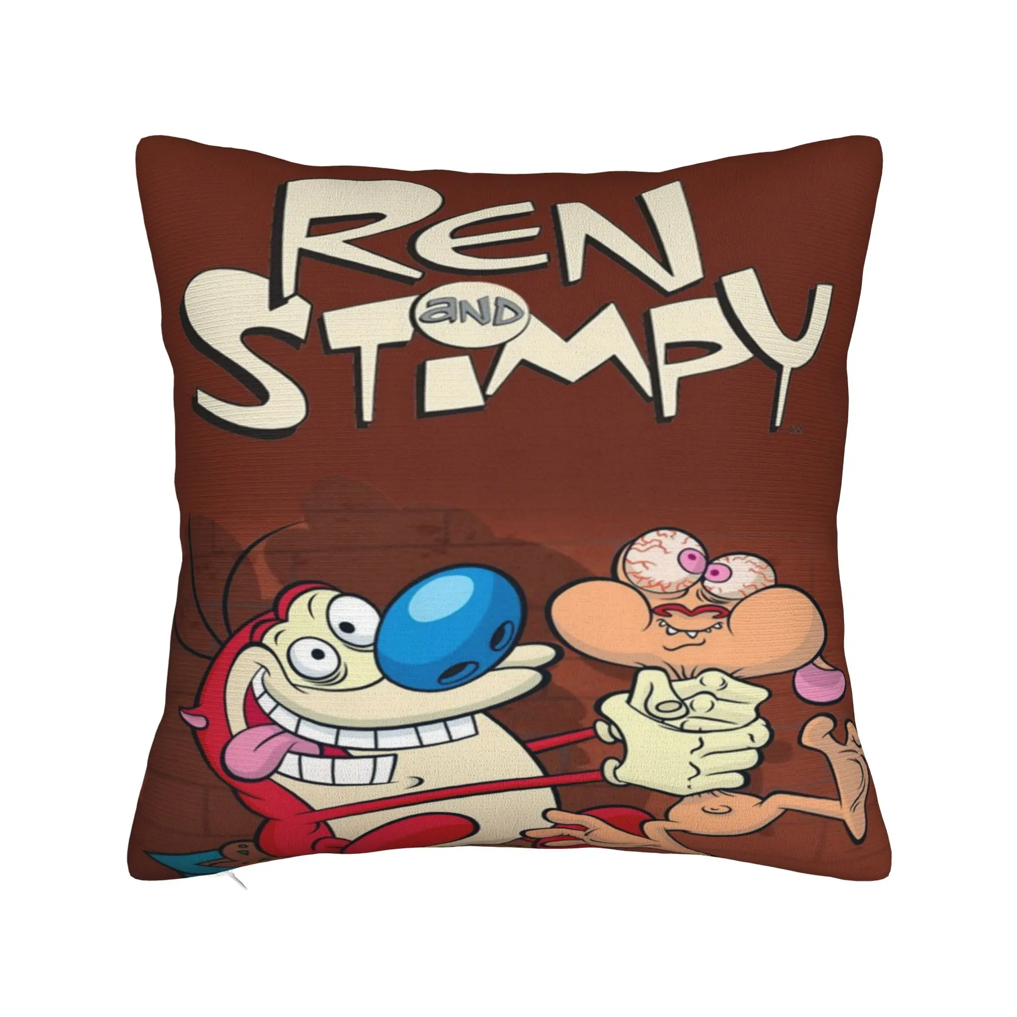  Duo Rucksack Ren & Stimpy  Pillowcase Merch Soft Cushion Cover  Pillow Covers Car Decor Zipper Multiple Sizes