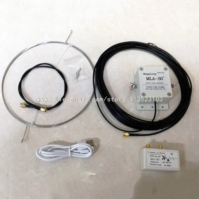 Hisonauto MLA30+ MLA-30 MLA30 plus Active Magnetic Loop Antenna HA SDR Short Medium Wave Radio Antenna Low Noise 500kHz-30MHz