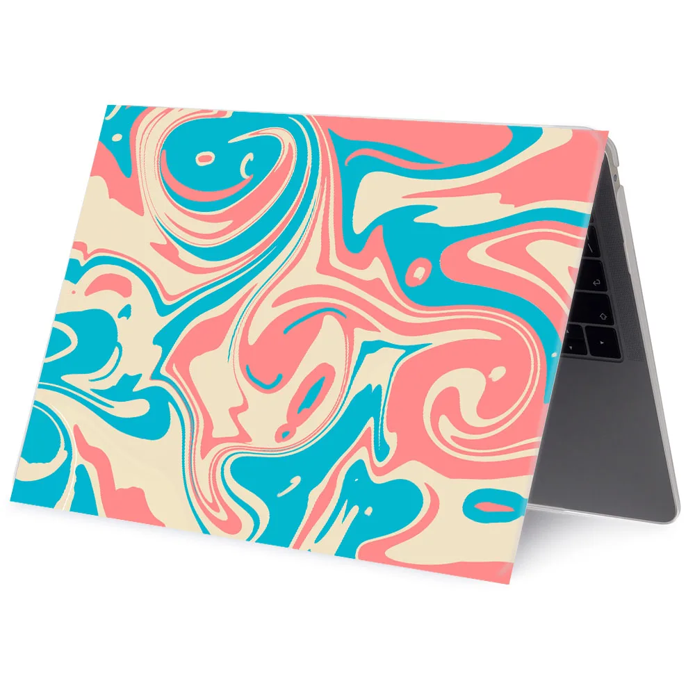 Laptop Case for MacBook Air 13.6 Case M3 M4 A3240 Funda for MacBook Air 13 M1 M2 2022 A2338 Colorful wave printed shell