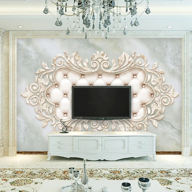 Photo Wallpaper European Marble 3D Pattern Soft Bag Mural Wall Paper Living Room TV Bedroom Luxury Home Decor 3D Papel Tapiz