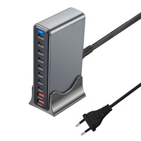 800W GaN 10 Ports Fast Desktop Charger PD3.1 PPS USB C Type C Fast Charging Station Adapters for iPhone Samsung Xiaomi Huawei
