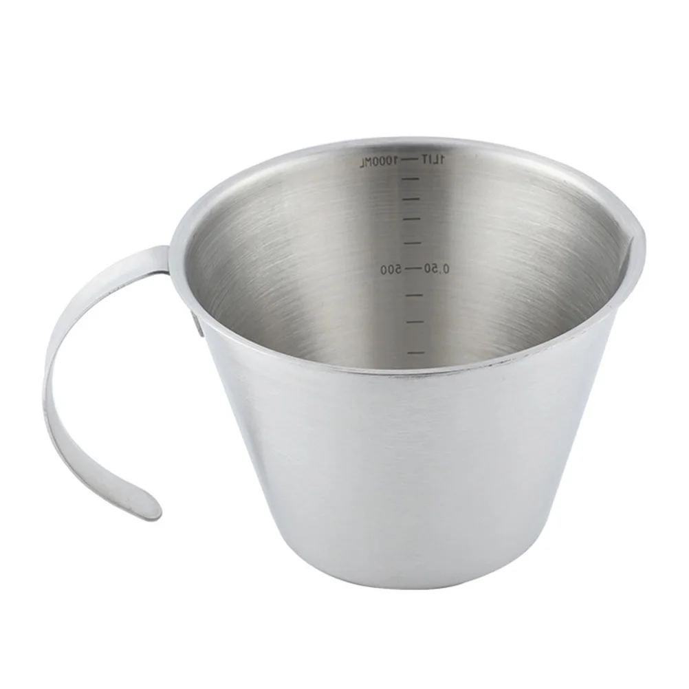 

1pc 500Ml Measuring Cup Stainless Steel Graduated Scale Beaker For Kitchen Bar Laboratory Use Practical Measurements Tool