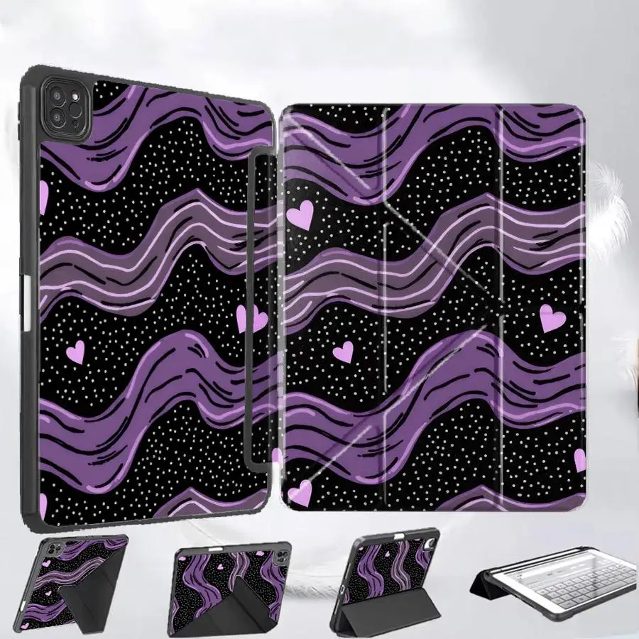 

Holder Cover Tablet Case For iPad Air 4 5 M3 M2 M4 11inch Pro 2025 Pro 11th 10th 9th 8th 7th 12.9inch Mini 6 7 Purple Love