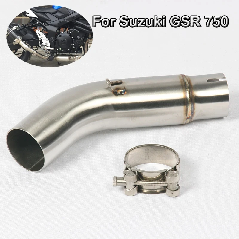 For Suzuki GSR 750 GSX-S750 2015-2022 Motorcycle Exhaust Muffler Middle Link Connect Pipe Slip on