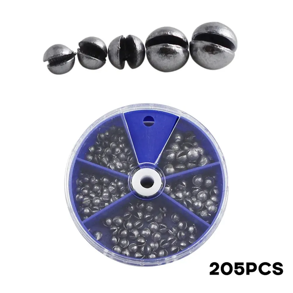 Blei-Angel platinen 205 stücke offener Blei anhänger mit Aufbewahrung sbox 0,2g 0,3g 0,4g 0,6g 0,8g zum Gießen und Tiefwasser fischen Pesca – Detail 1