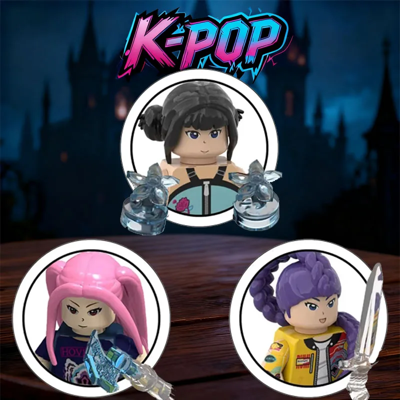 2025 Kpop chasseurs de démons Mini figurine blocs de construction jouet périphériques bureau décoration Collection figurines modèle jouet pour enfant