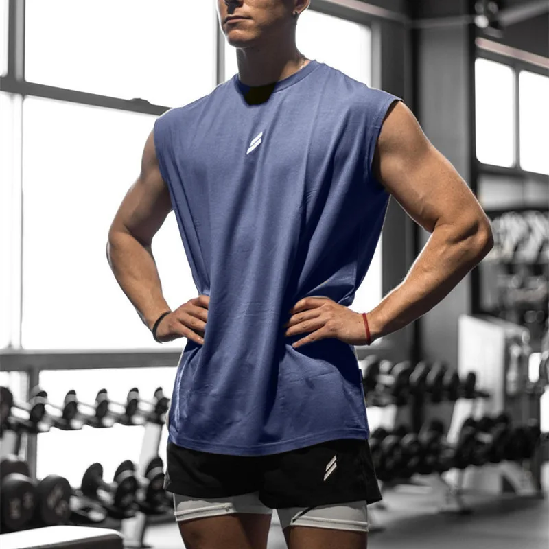 Summer Fitness Sports Tank Top Men\'s Breathable Loose Mesh Training Sleeveless T-shirt Quick Drying vest male Fitness Clothing