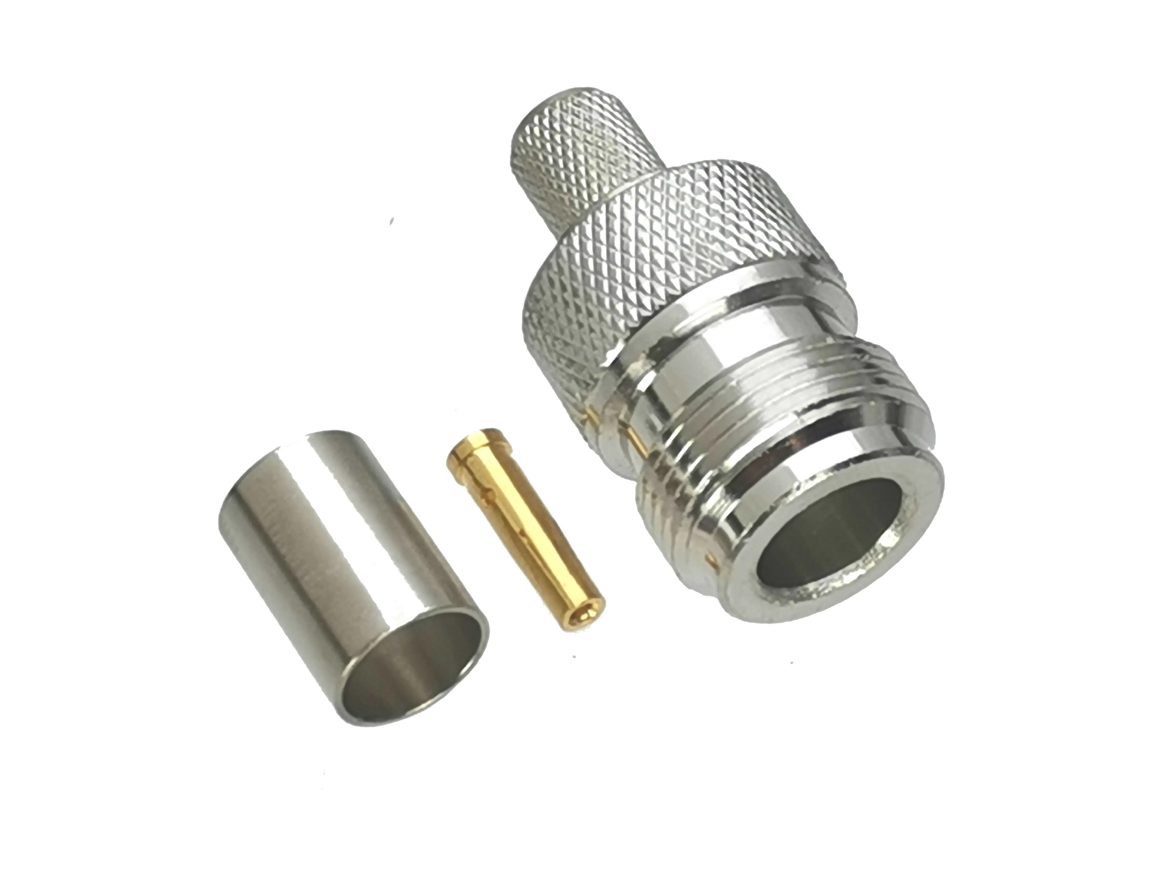 1Pcs Connector N Male Plug & Female Jack Crimp RG5 RG6 LMR300 & RG8 LMR400 Cable RF Adapter Coaxial Wire Terminals High Quanlity