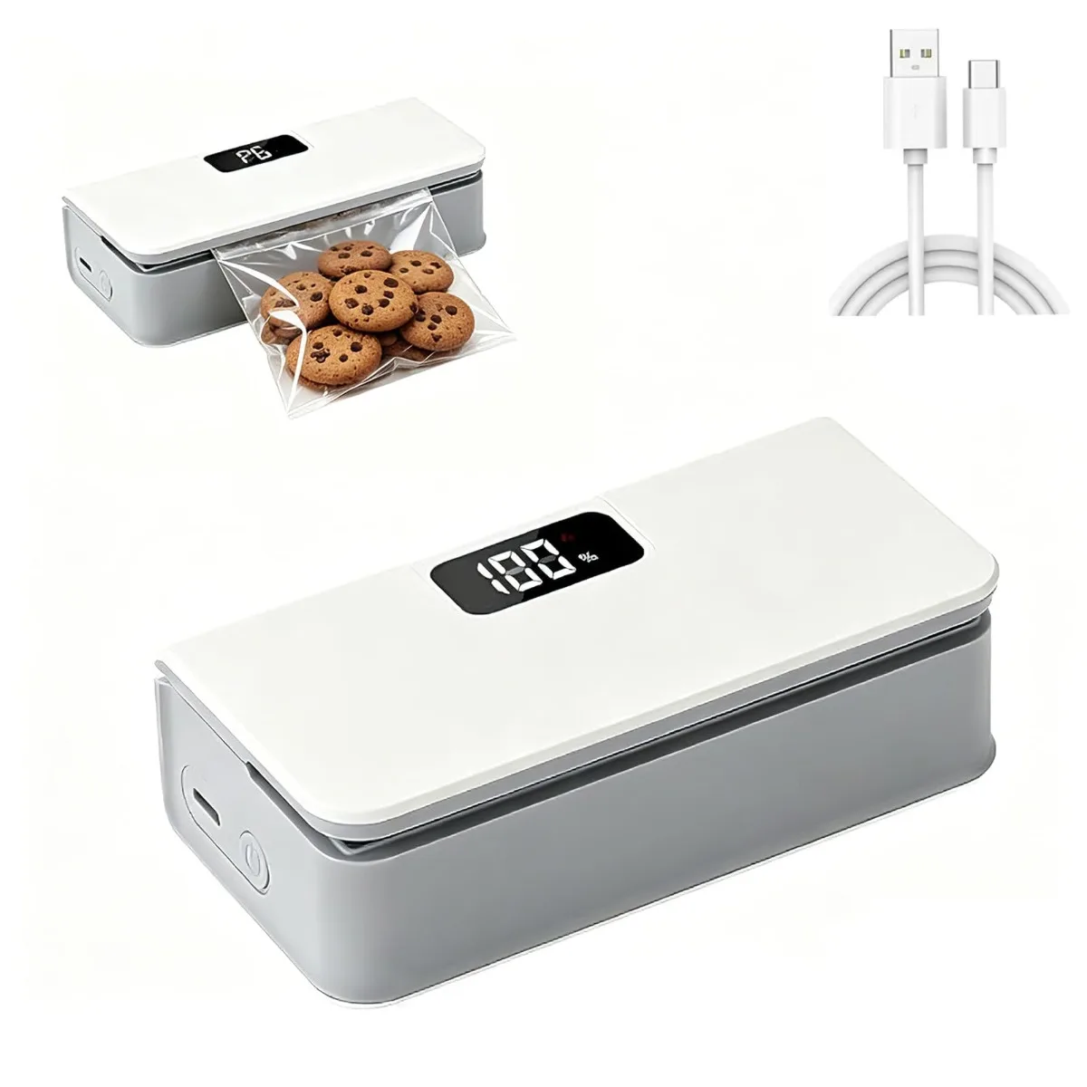 

Rechargeable Mini Heat Sealer 6 Mode Electric Handheld Bag Sealer with Cutter Magnetic Base Portable Food Storage Sealing Tool